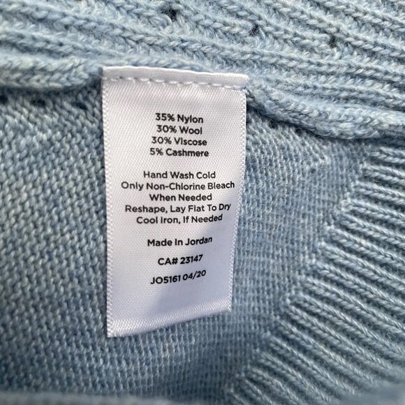 NWOT Talbots Women’s 2X Plus Blue Nylon Wool Cashmere V-Neck Ribknit Sweater - Picture 6 of 7